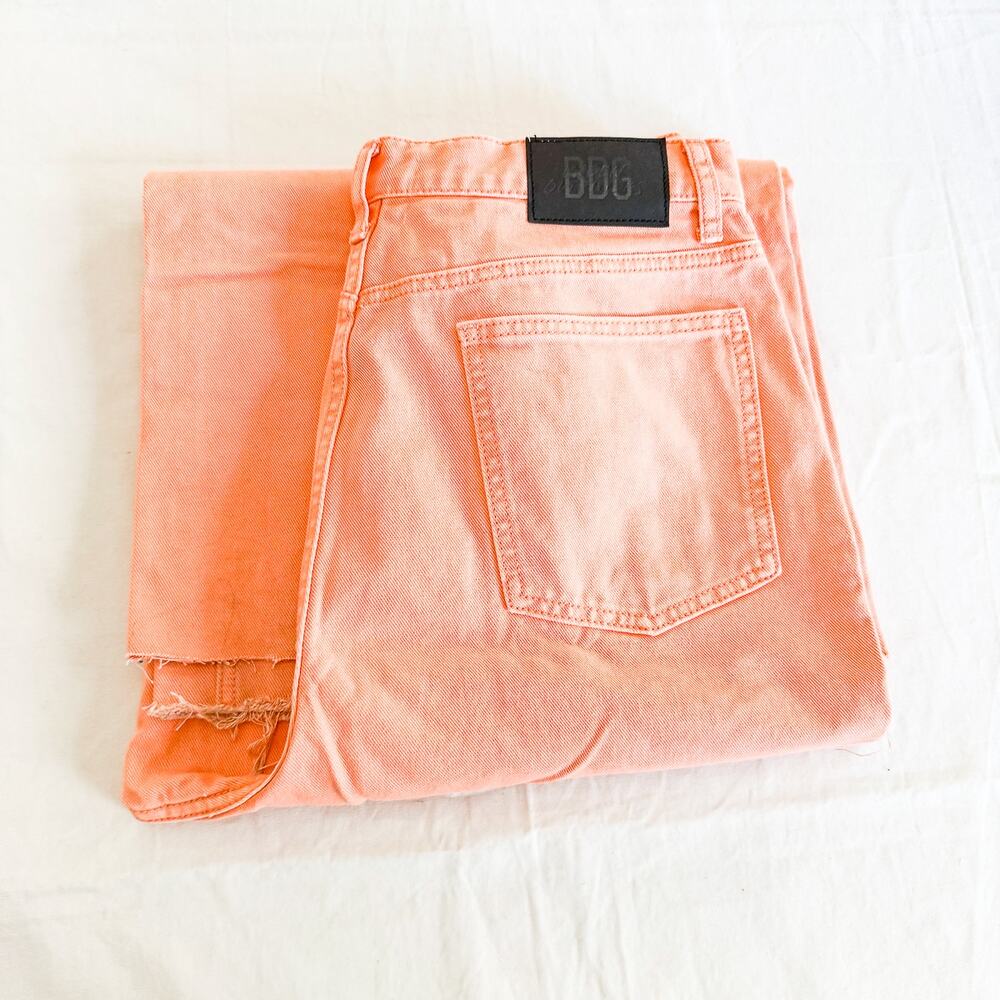 BDG Low A-Wide Colored Denim Jeans Zip Fly Baggy Pant Raw Hem Size 33